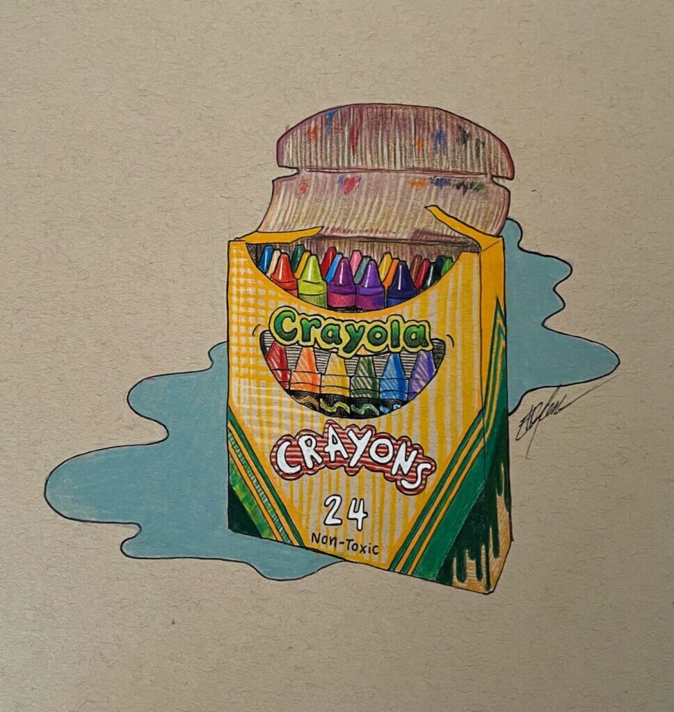 box of crayons